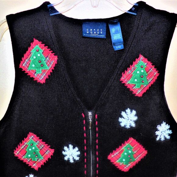 **Crazy Horse Christmas Xmas Ugly Sweater Vest - Picture 2 of 4